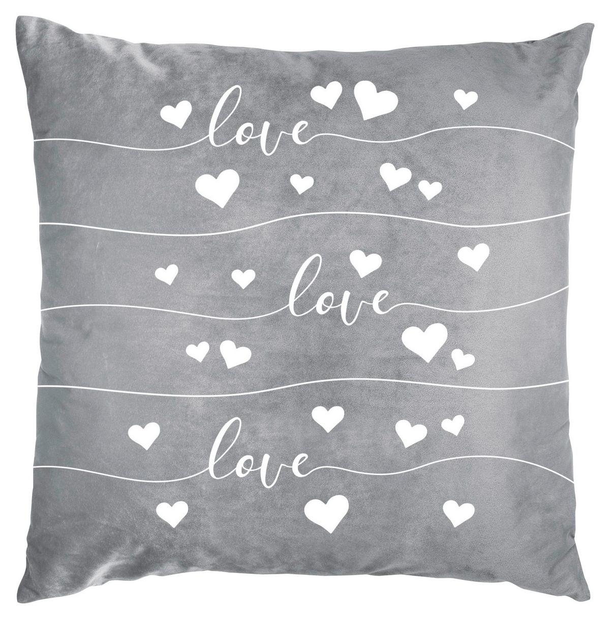 Zierkissen Sophia 45x45 Cm Polyester Grau Mit Zipp - Grau, MODERN, Textil (45/45cm) - Luca Bessoni