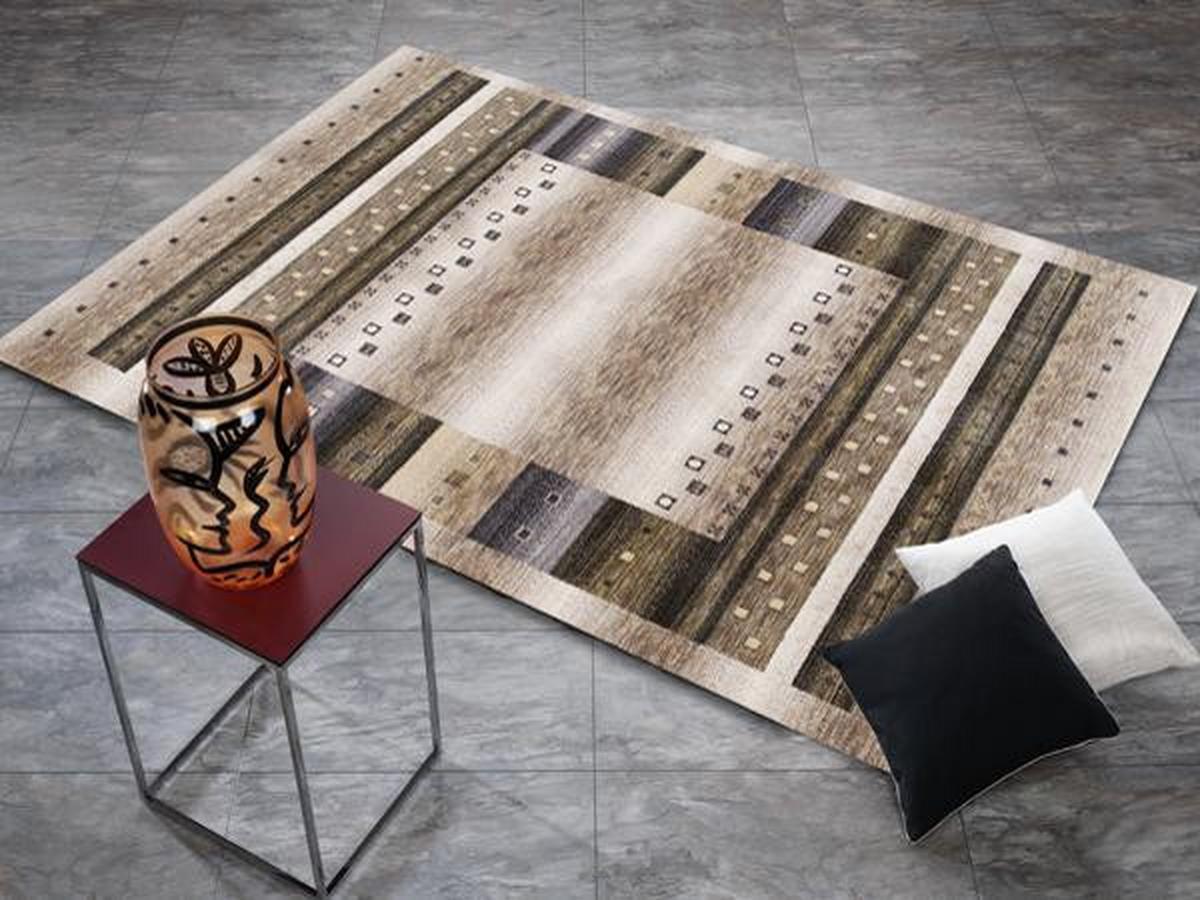 Webteppich Oculus Beige 90x190 cm - Beige, Basics, Textil (90/190cm) - Novel
