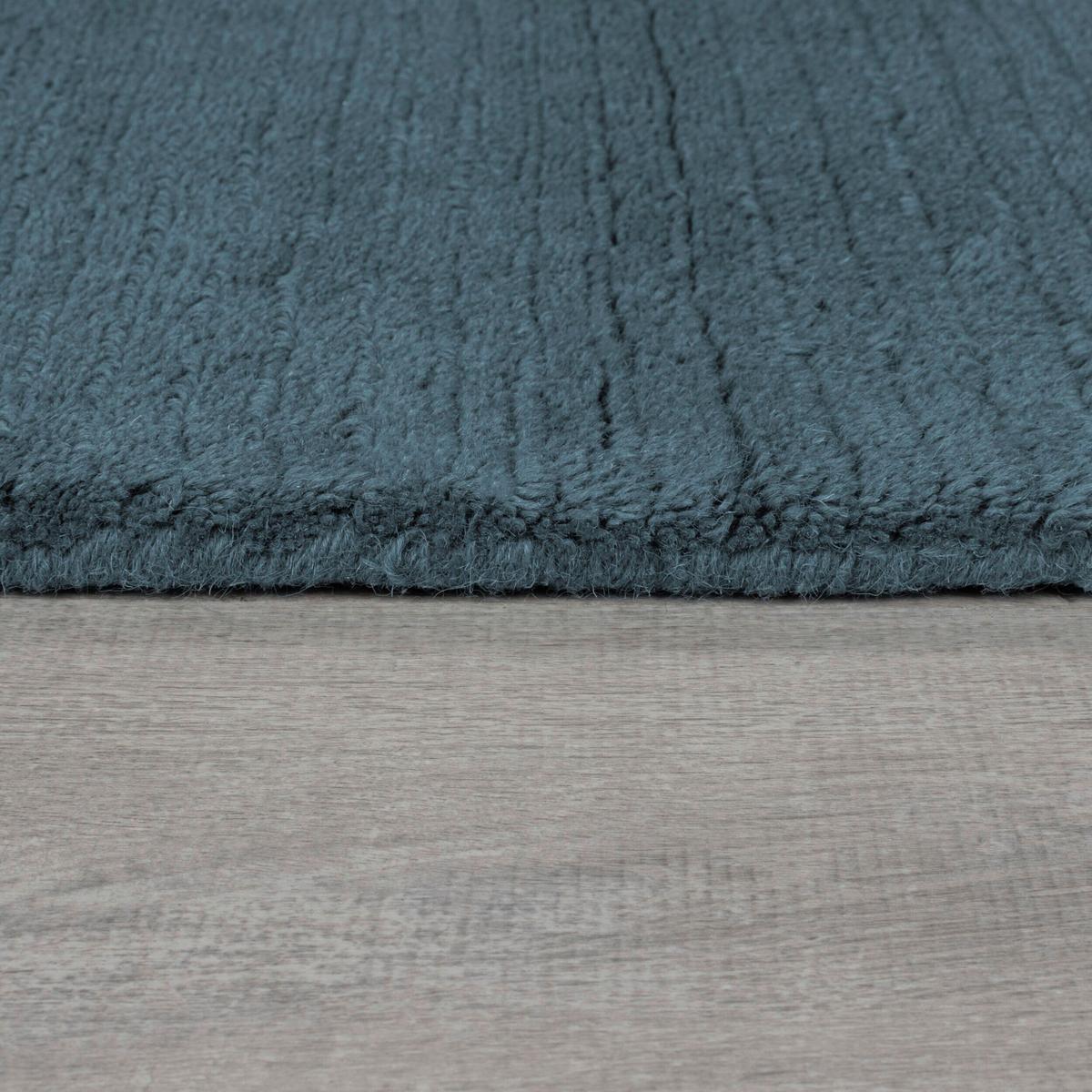 Webteppich Textured Wool B Blue 160x230 - Blau, Basics, Textil (160/230cm)