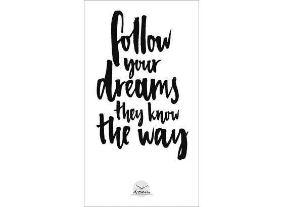 Dekopaneel Follow Your Dreams - Schwarz/Weiß, Holz/Holzwerkstoff (15/27cm) Dekopaneel Follow Your Dreams - Schwarz/Weiß, Holz/Holzwerkstoff (15/27cm)