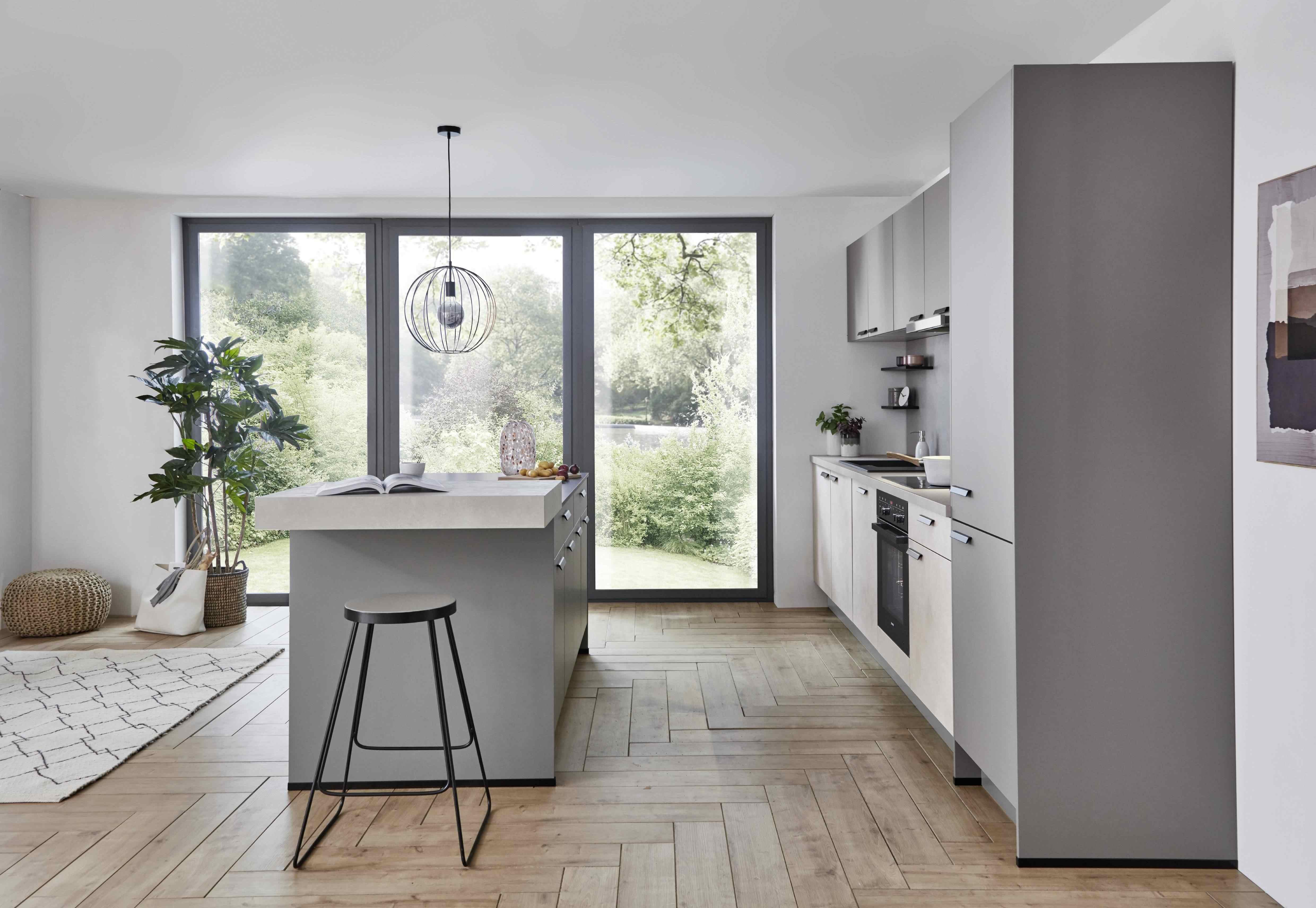 Einbauküche Eastbourne Frei Planbare Einbauküche - Hellgrau, MODERN, Holzwerkstoff - Vertico
