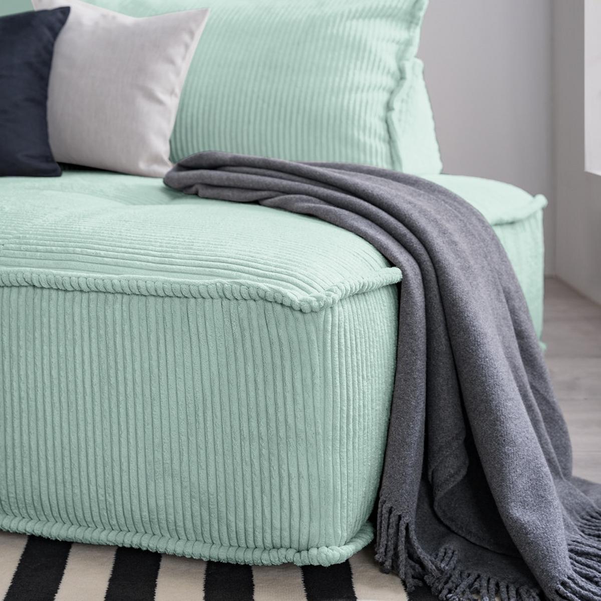 Rückenkissen Cordy, Blau B: 83 Cm - Blau, MODERN, Textil (83/25/42cm) - Trendmanufaktur