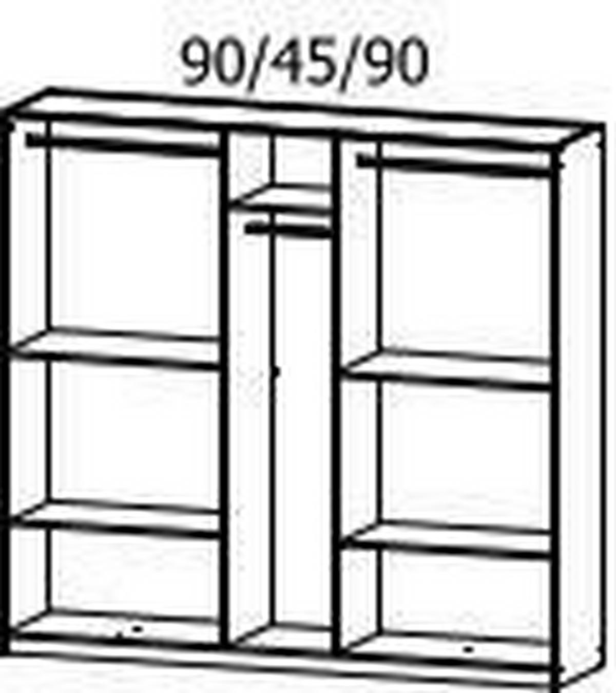 Drehtürenschrank Ticao Weiß B: 226 Cm - Weiß, MODERN, Holzwerkstoff (226/210/54cm) - Rauch Möbel