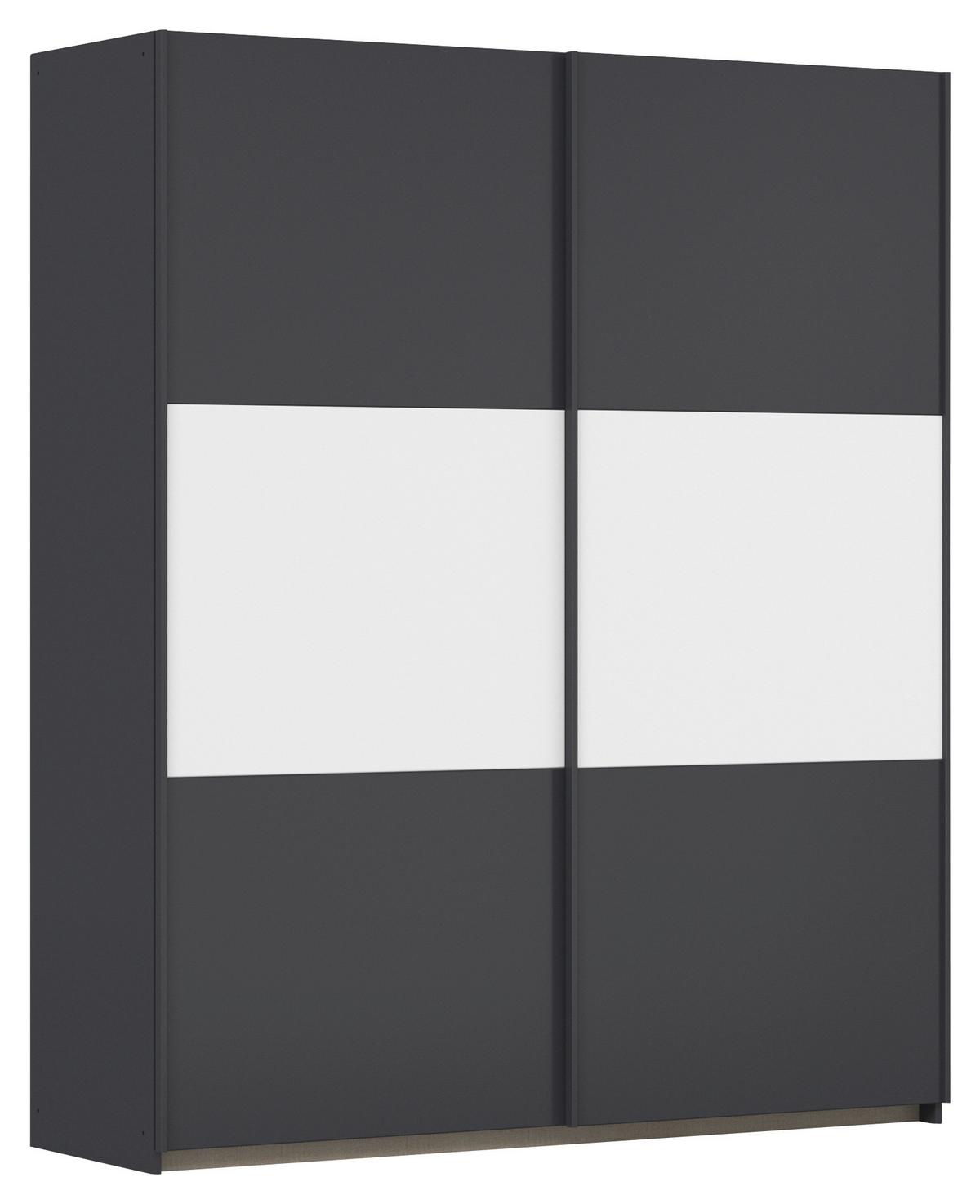 Schwebetürenschrank Neo Grau Weiß B: 175 Cm - Alufarben/Weiß, MODERN, Holzwerkstoff (175/210/59cm) - Rauch Möbel