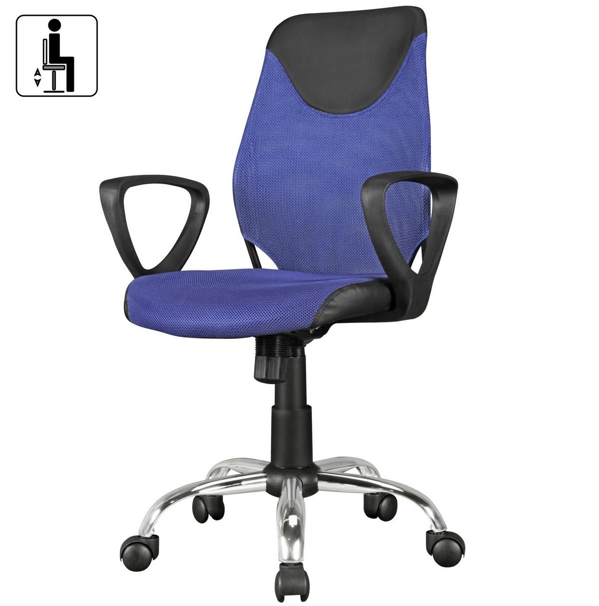 Otočná židle pro dítě Kika modrá - modrá/černá, Moderní, kov/plast (60/105/60cm) - MID.YOU
