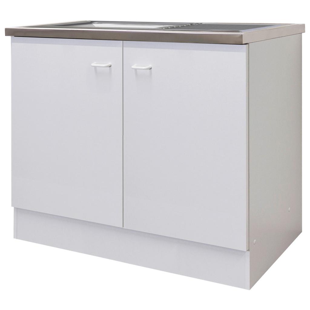 Spülenschrank Mit Spüle Speed B: 100 cm Weiß