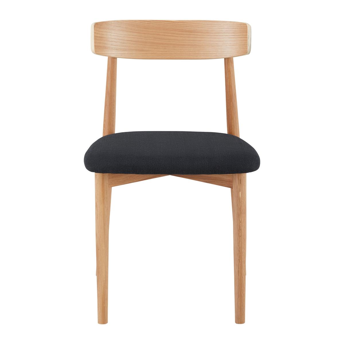 Stolička NOAH dubové drevo/čierna - čierna/prírodná farba, Modern, drevo/textil (47/78/51cm) - Bessagi Home