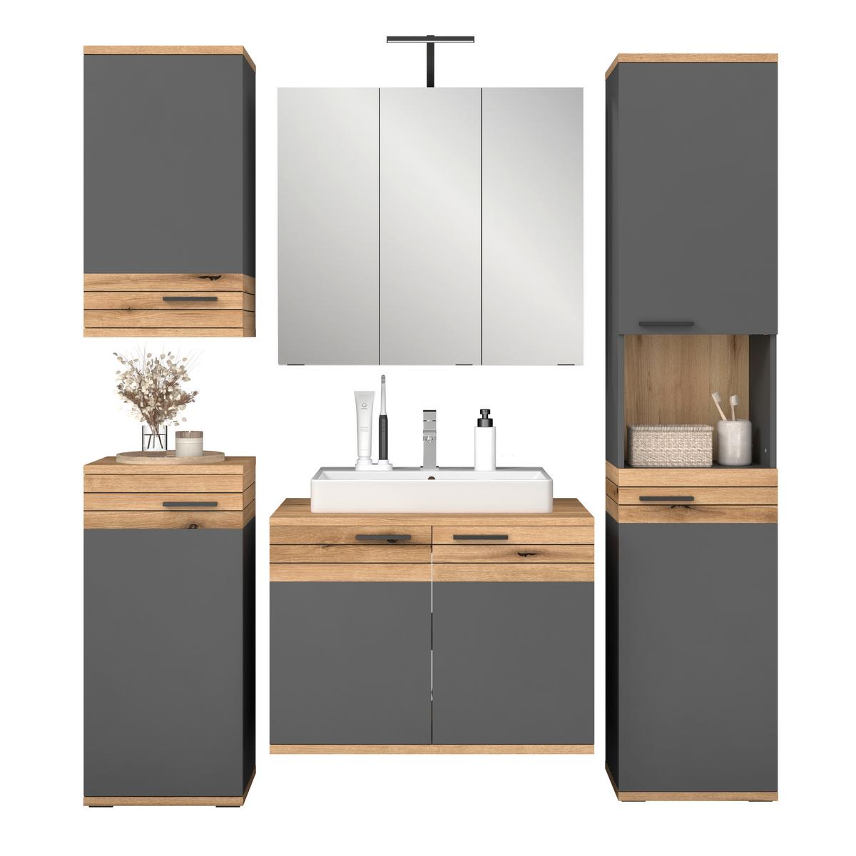 HÄNGESCHRANK COTIA COTLS 3 - Eichefarben/Anthrazit, MODERN, Holzwerkstoff (40/73/30cm) - James Wood