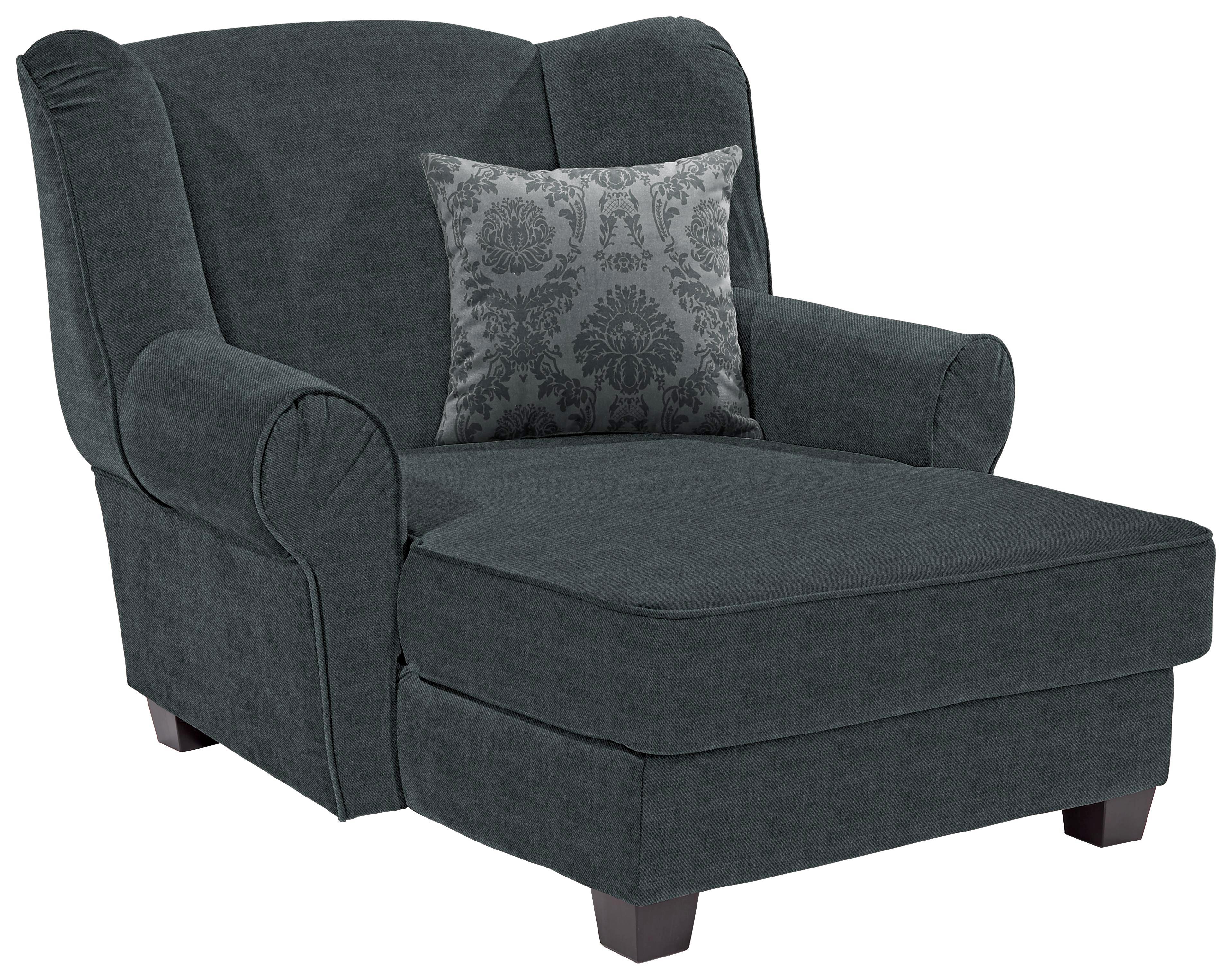 Sessel Living - Dunkelgrau/Hellgrau, ROMANTIK / LANDHAUS, Holz/Textil (120/98/138cm)