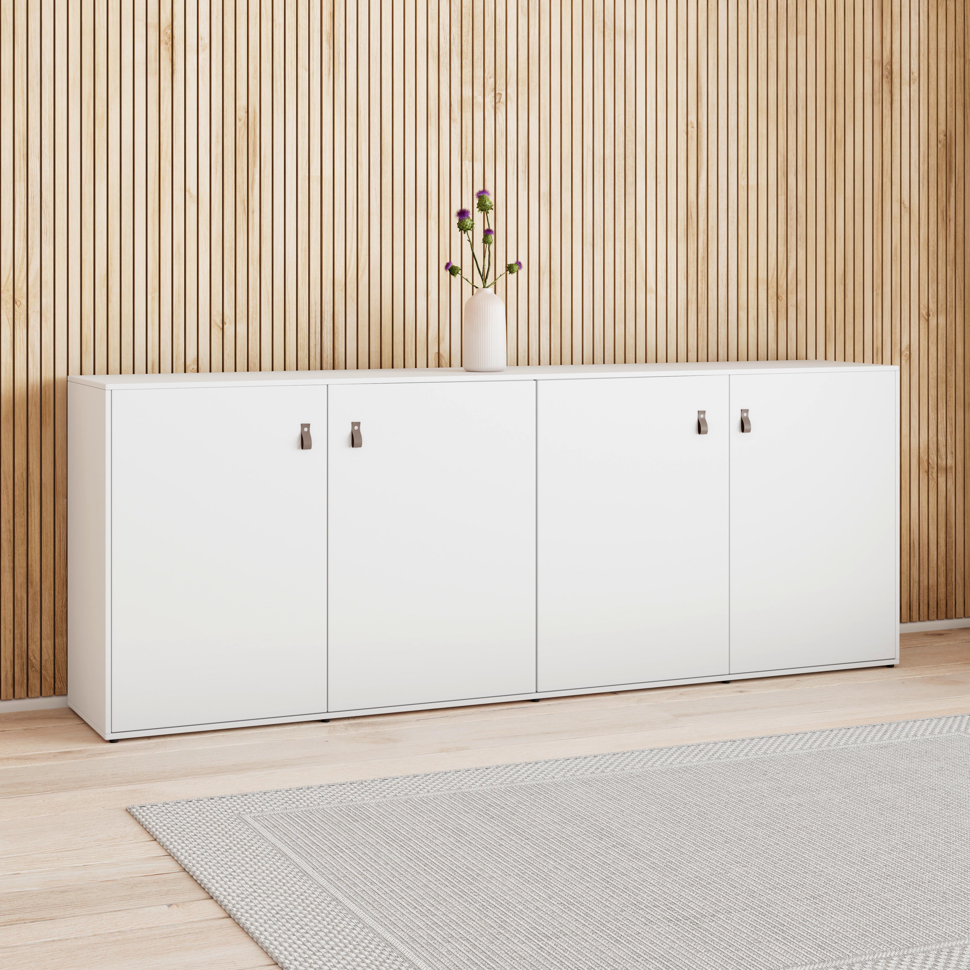 Komoda MICK - bílá/černá, Moderní, plast (180/69,5/40cm) - Modern Living