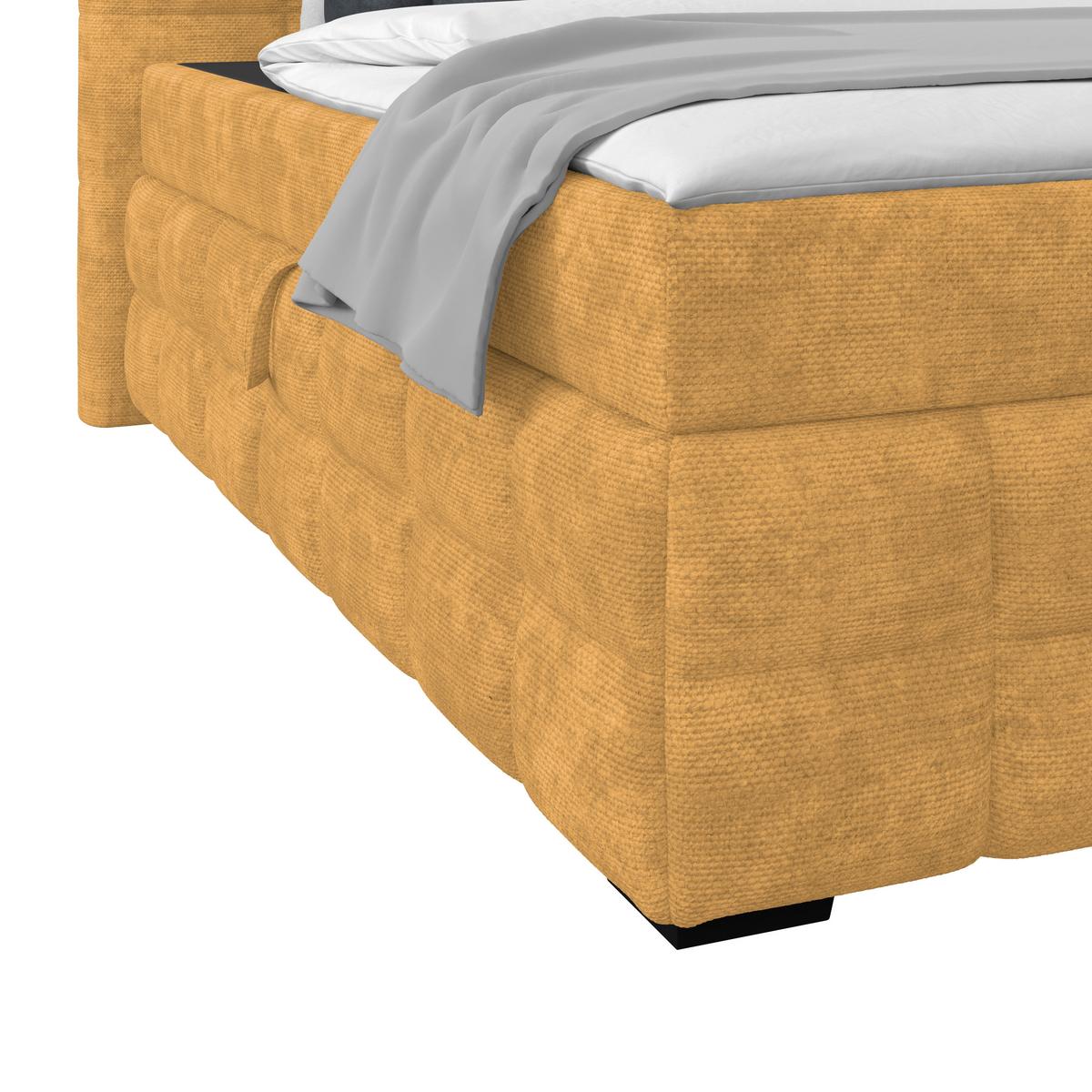 Čalúnená posteľ VEGA 180x200 cm, zlatá - čierna/zlatá, Trend, drevo/textil (180/200cm)