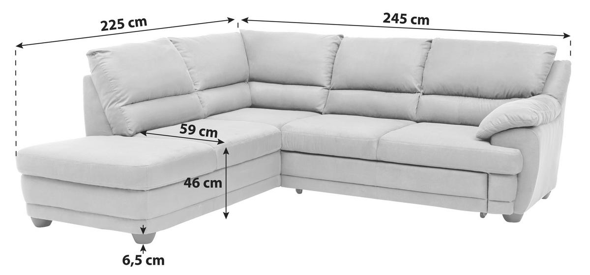 Ecksofa Mit Schlaffunktion Nebolo Braun - Schwarz/Braun, Design, Textil (225/245cm) - Livetastic