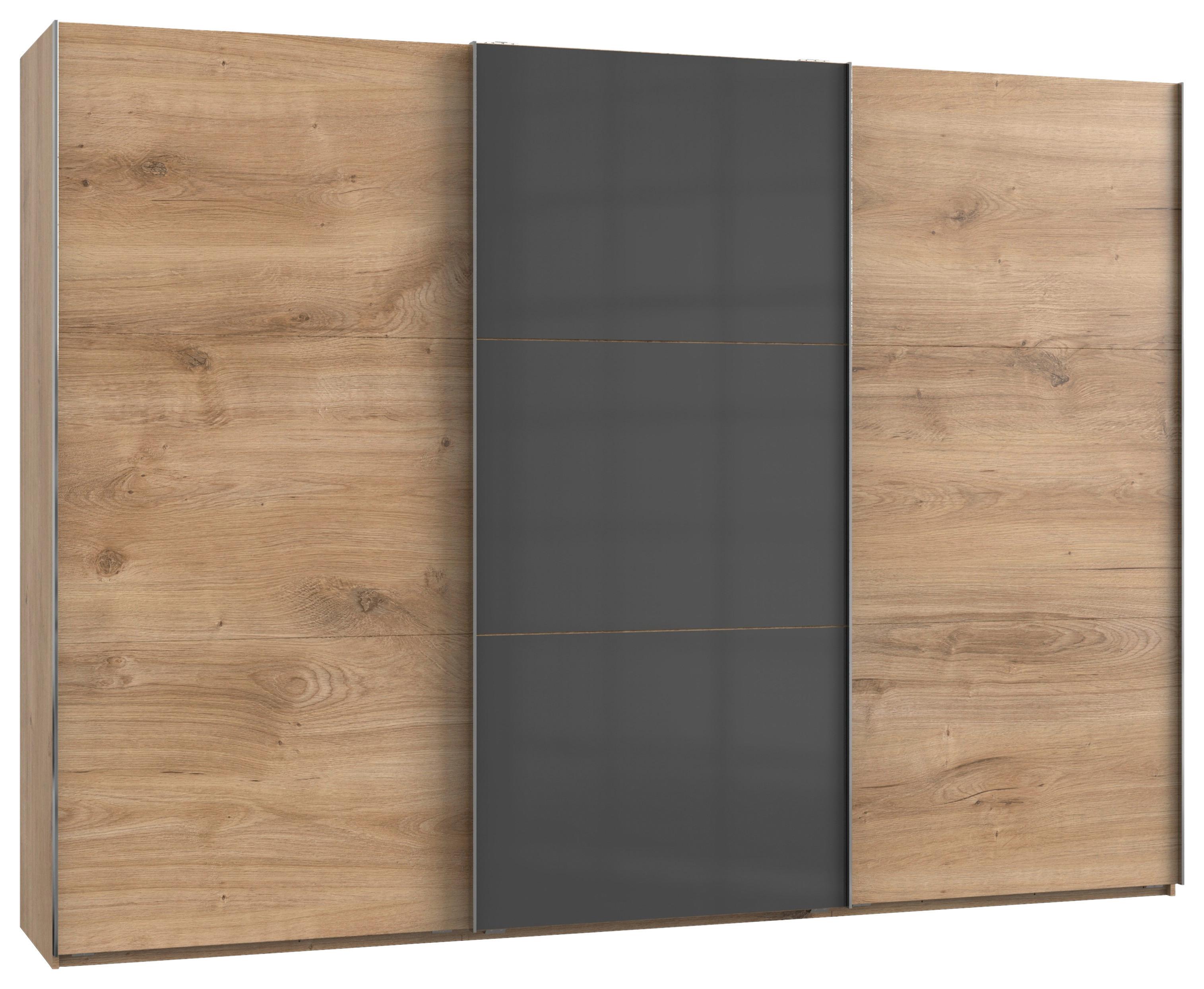 Schwebetürenschrank B: 300 Cm Level Grau/eichefarben Dekor - Eichefarben/Grau, MODERN, Holzwerkstoff (300/216/65cm) - MID.YOU