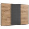 Schwebetürenschrank B: 300 Cm Level Grau/eichefarben Dekor - Eichefarben/Grau, MODERN, Holzwerkstoff (300/216/65cm) - MID.YOU
