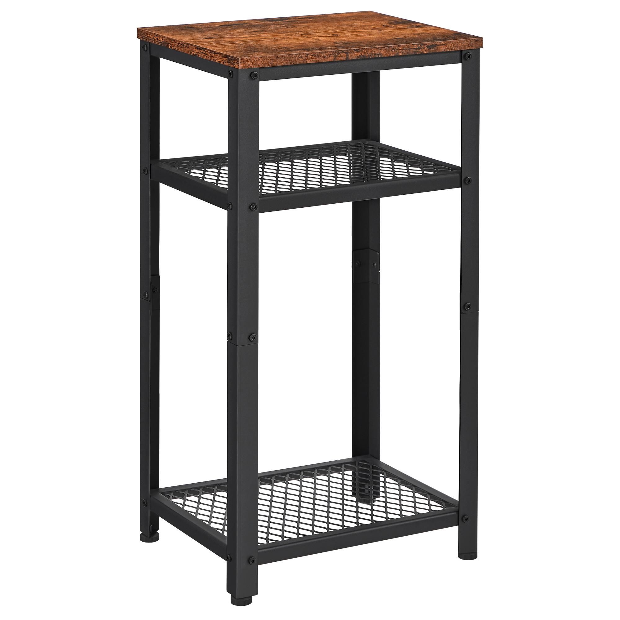 Beistelltisch mit Ablagefächer Braun, Schwarz - Schwarz/Braun, Design, Holzwerkstoff/Metall (40/30/75cm) - Boxxx