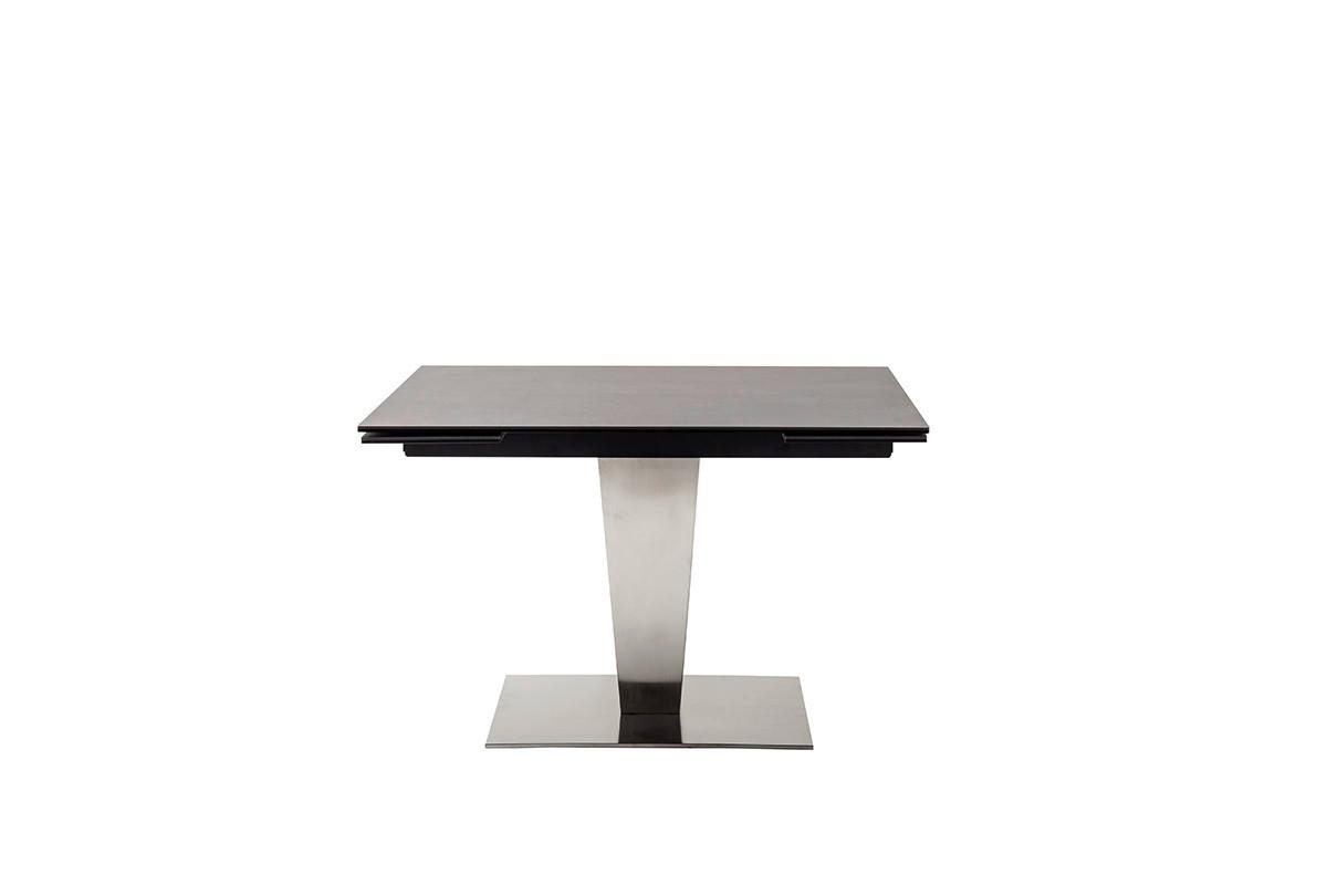Ausziehtisch Pesaro 120-180x76x80cm Anthrazit - Edelstahlfarben/Anthrazit, Trend, Keramik/Metall (120-180/76/80cm)