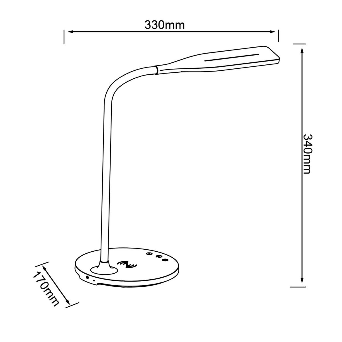 LED-Schreibtischlampe Joni dimmbar Weiß Handyladefunktion - Weiß, Basics, Kunststoff (17/34/33cm) - Brilliant