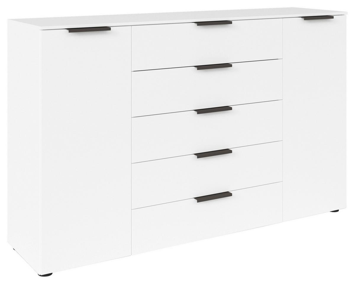 Kommode Flipp Weiß/graphitfarben B: 160 Cm - Schwarz/Graphitfarben, MODERN, Holzwerkstoff (160/100/42cm) - Rauch Möbel