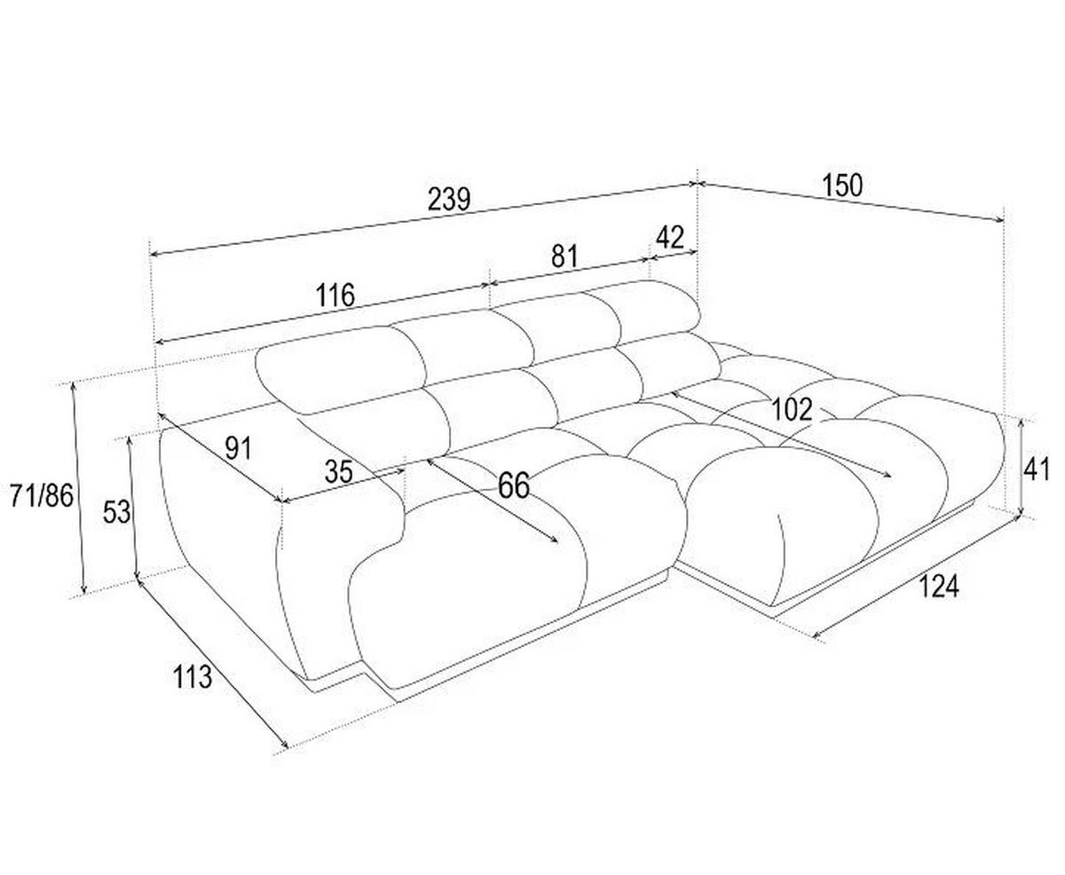 Ecksofa Chani Taupe, Schenkel: 150x239 Cm - Taupe, MODERN, Textil (150/239cm) - MID.YOU