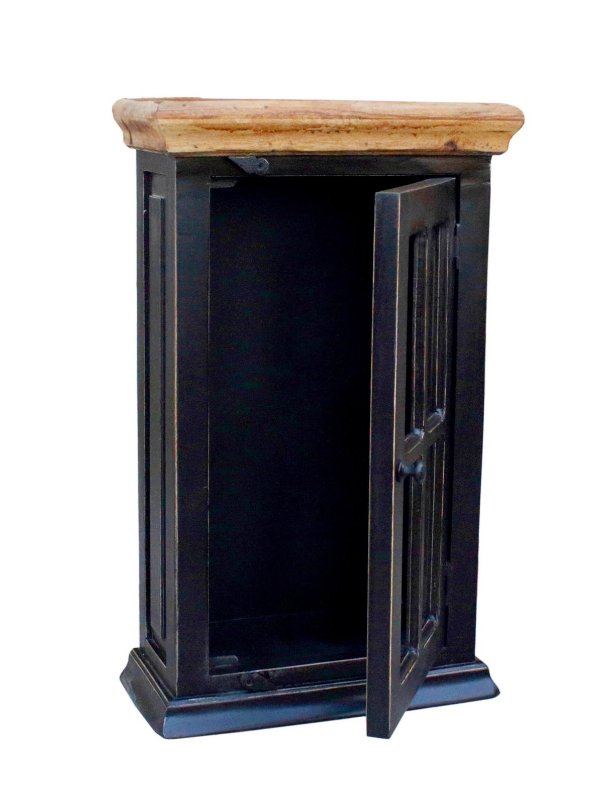 BADEZIMMER Schwarz 5-teilig - Schwarz/Honig, Basics, Holz/Holzwerkstoff - Livetastic