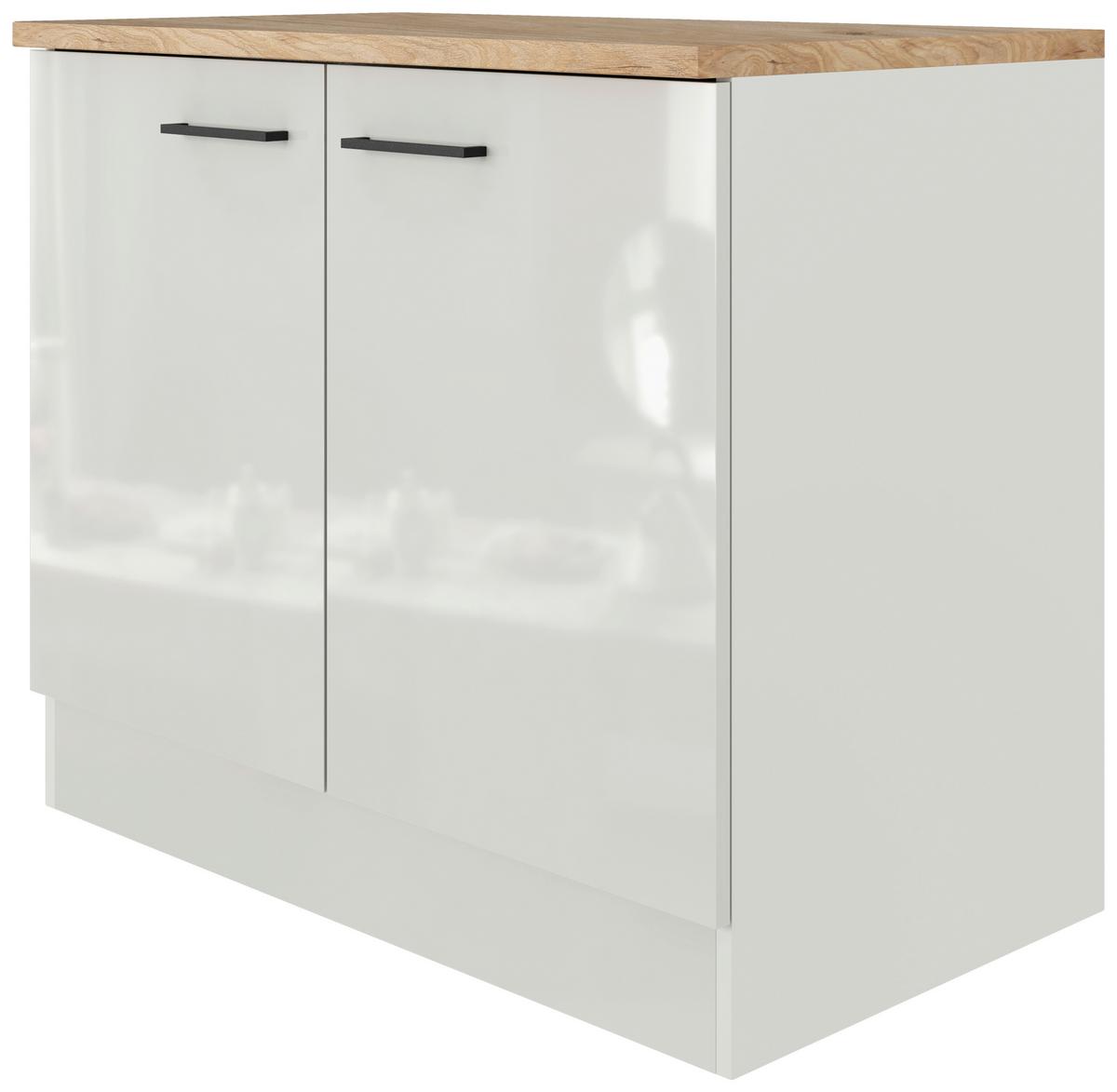 Dřezová skříňka LEVI - šedá/černá, Moderní, kov/kompozitní dřevo (100/86/60cm) - FlexWell
