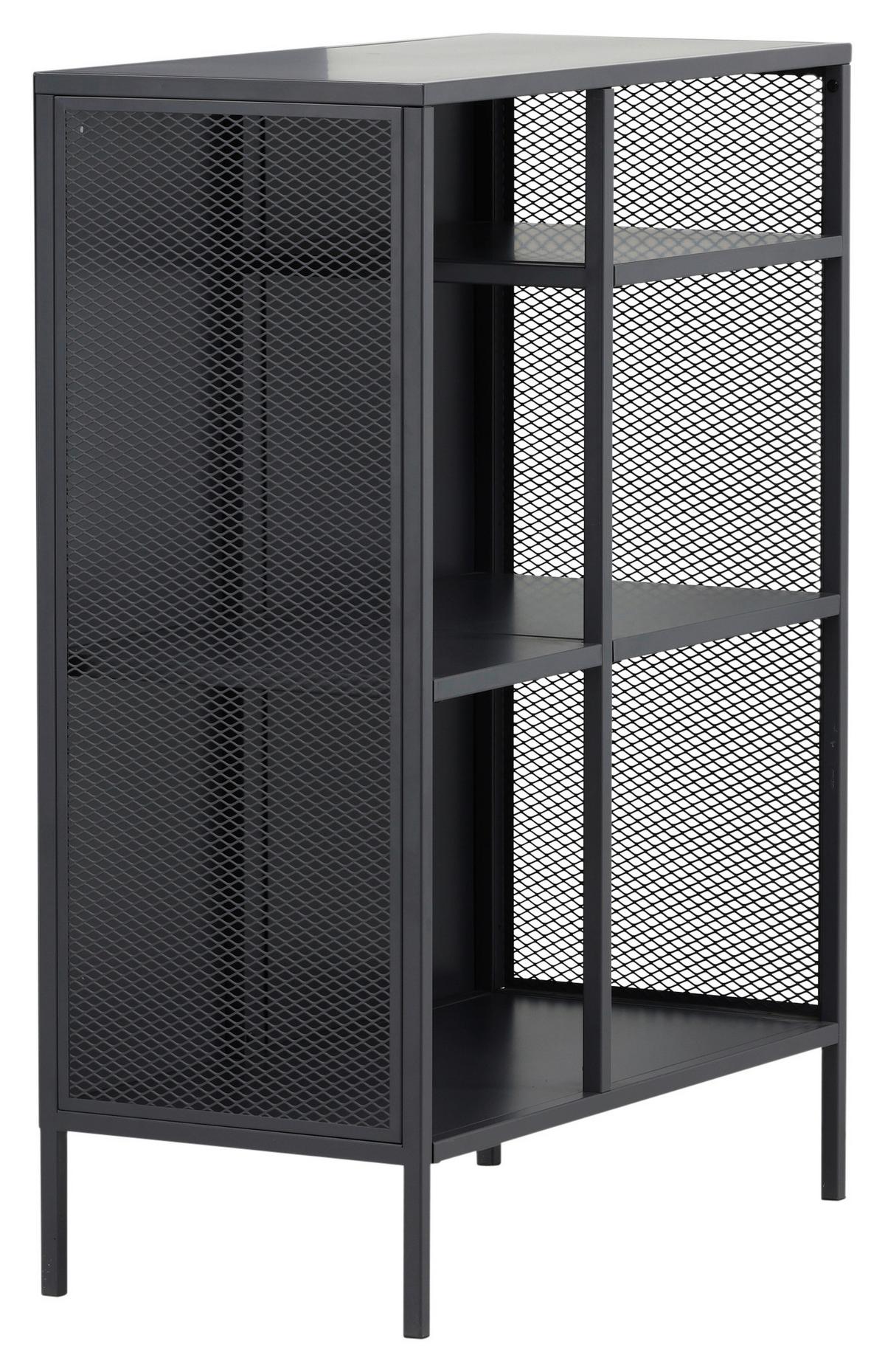 Bücherwand Misha - Dunkelgrau/Grau, Design, Metall (80/110/40cm) - Livetastic
