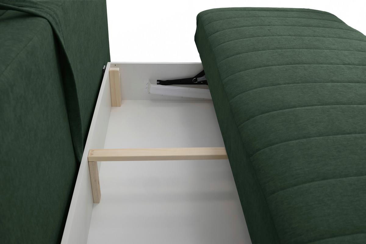 Schlafsofa Moliss Grün B: 202 cm - Schwarz/Grün, Basics, Textil (202/98/78cm) - Livetastic