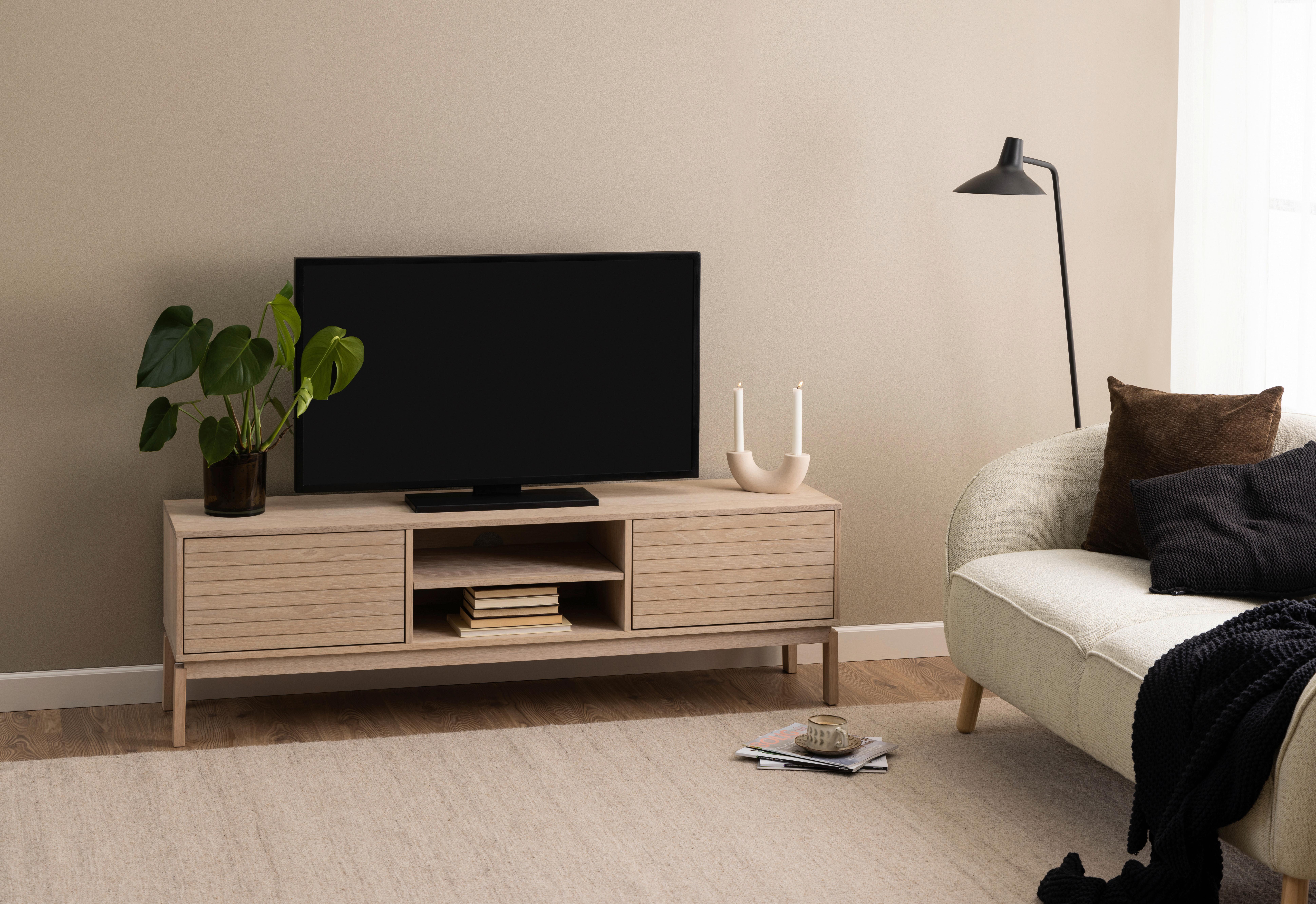 Nízka komoda LINLEY dyha - biela/farba duba, Design, drevo/kompozitné drevo (160/50/40cm) - Livetastic