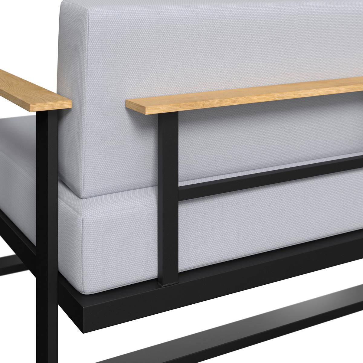 TERASOVÁ SEDACIA SÚPRAVA FABRIZIA - sivá, Modern, kov/drevo - Bessagi Garden