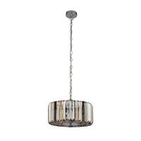 Hängeleuchte Chapeau H: 136 cm 3-Flammig - Chromfarben/Bernsteinfarben, KONVENTIONELL, Glas/Metall (35/136cm)