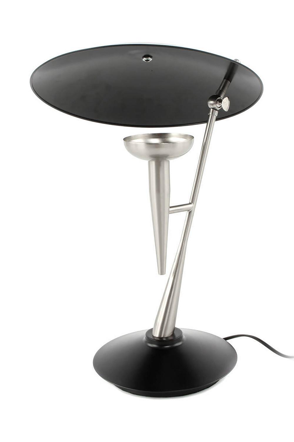 Tischlampe Flyer Schwarz/Silberfarben - Silberfarben/Schwarz, Trend, Metall (36/36/50cm) - Kayoom