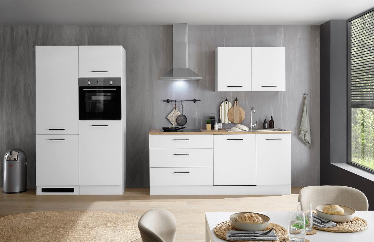 Küchenblock Tirol Weiß B: 310 cm - Eichefarben/Weiß, Basics, Holzwerkstoff (310cm) - MID.YOU