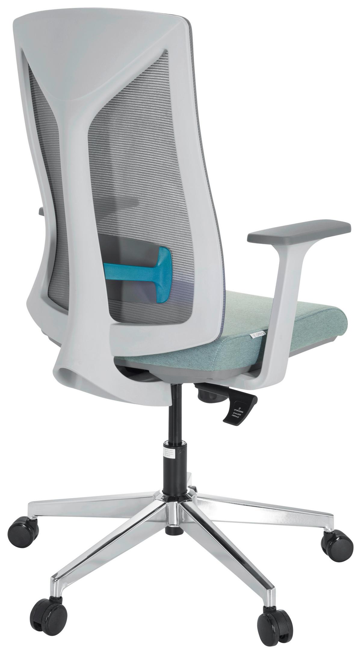 Drehstuhl Halifax Grau/Weiß/Mintgrün - Weiß/Grau, MODERN, Kunststoff/Textil (63/116/66cm) - MID.YOU