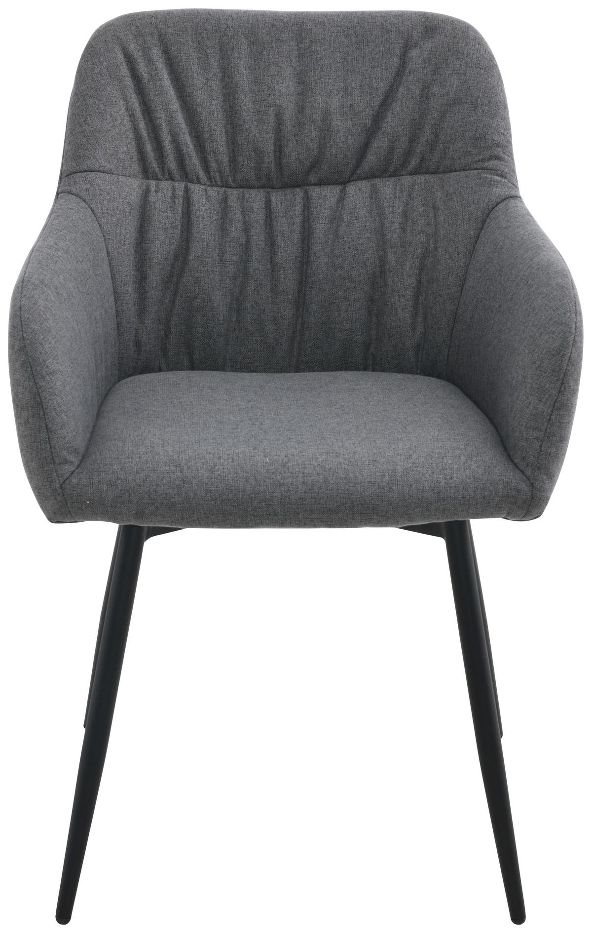 Armlehnstuhl Alessandro Webstoff Dunkelgrau Gepolstert - Dunkelgrau/Schwarz, MODERN, Holz/Textil (54/86/60cm) - Ondega
