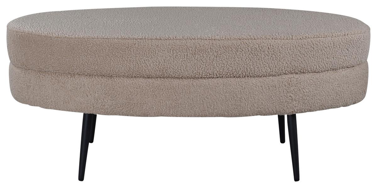 Hockerbank Otto - Beige/Schwarz, Design, Textil/Metall (100/41/40cm) - Livetastic