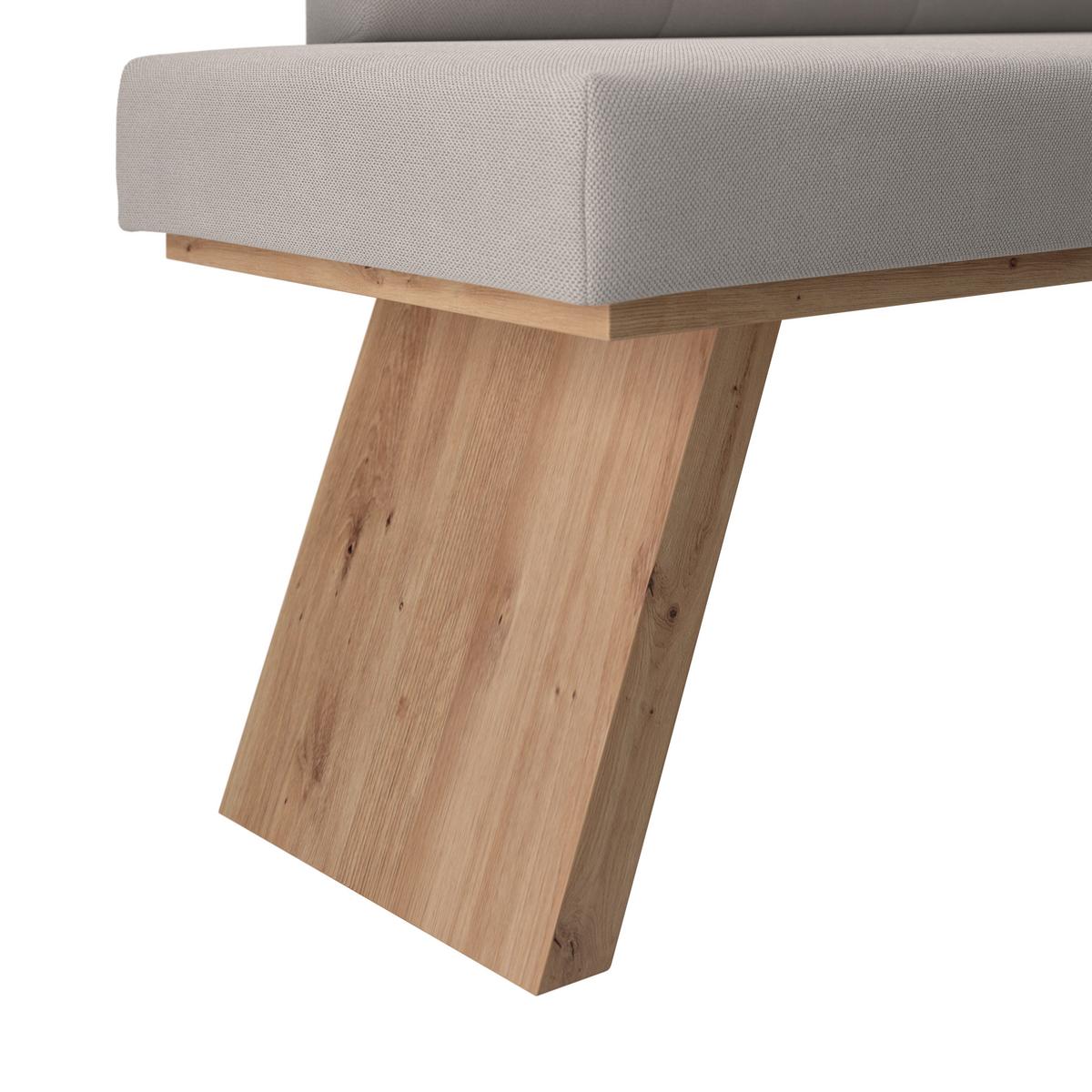 Eckbank Emma Ii Webstoff Weiß, B: 185 - Eichefarben/Weiß, KONVENTIONELL, Holzwerkstoff/Textil (185/150cm)