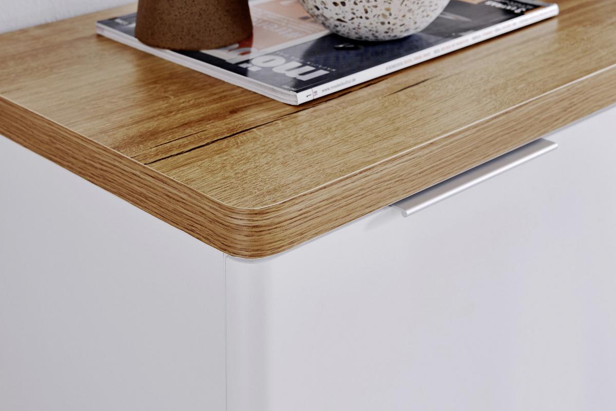 Sideboard 180 cm Libre Sb 180 Weiß/Eichefarben - Eichefarben/Weiß, KONVENTIONELL, Holzwerkstoff (180/77/39cm) - Livetastic