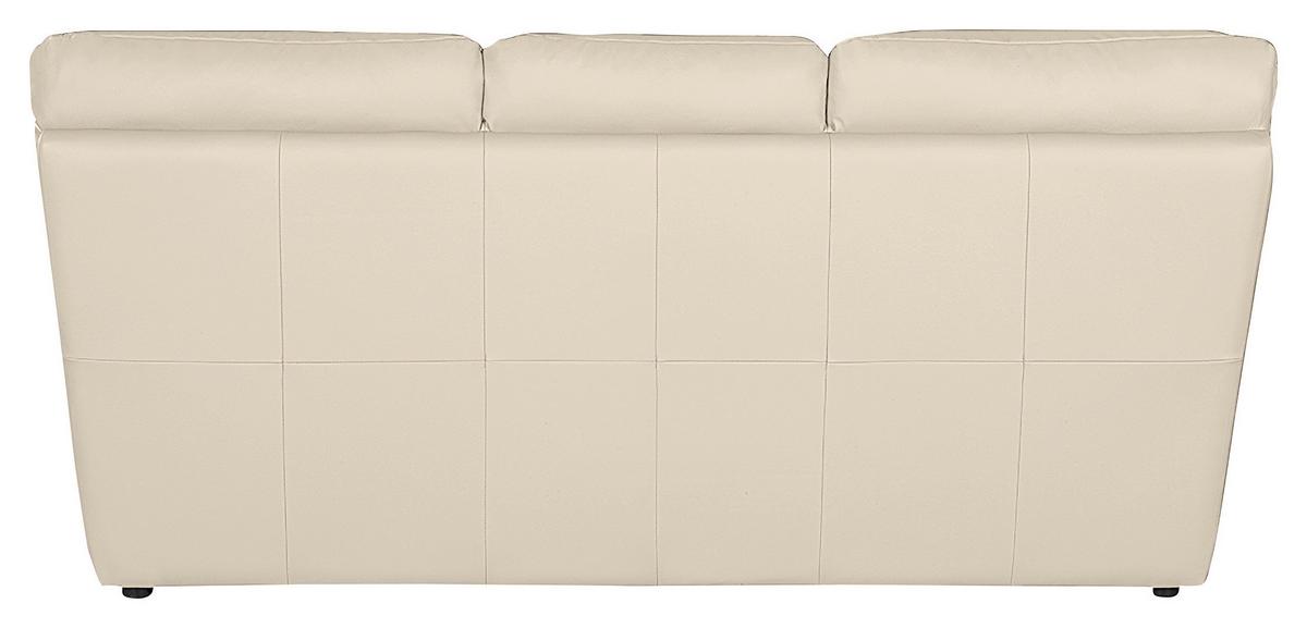 3-Sitzer-Sofa Oslo Beige B: 205 cm - Beige/Schwarz, Design, Leder (205/92/85cm) - Livetastic
