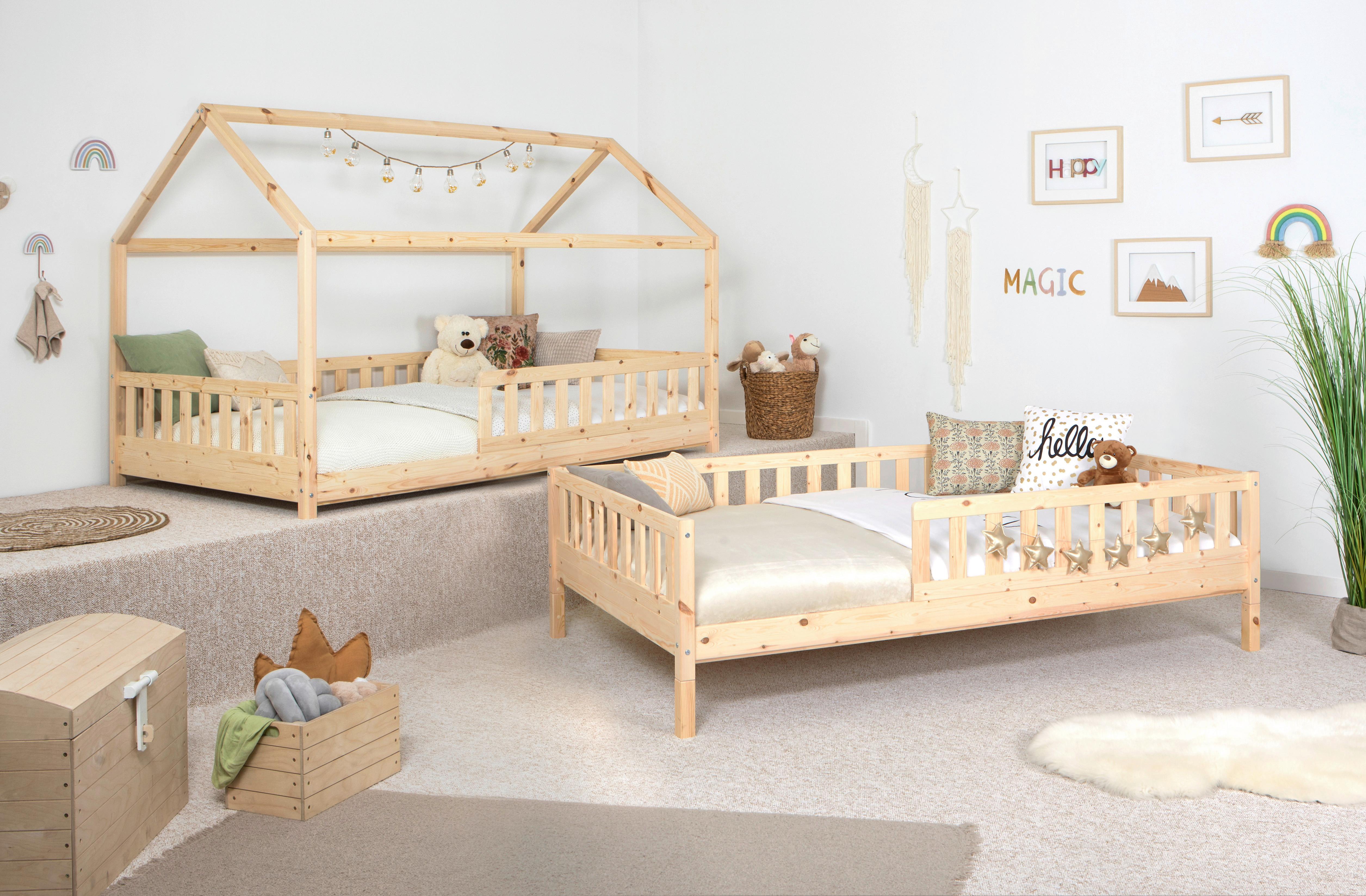 Hausbett 100/200 cm In Naurfarben - Naturfarben, MODERN, Holz (100/200cm) - MID.YOU