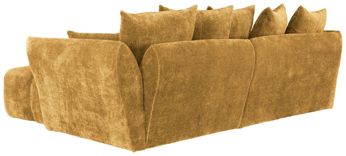 Univerzálna sedačka CAMMELLIO, horč.žltá ženilka, 7 vankúšov - horčicovožltá/čierna, Modern, textil (296/189cm) - Mömax