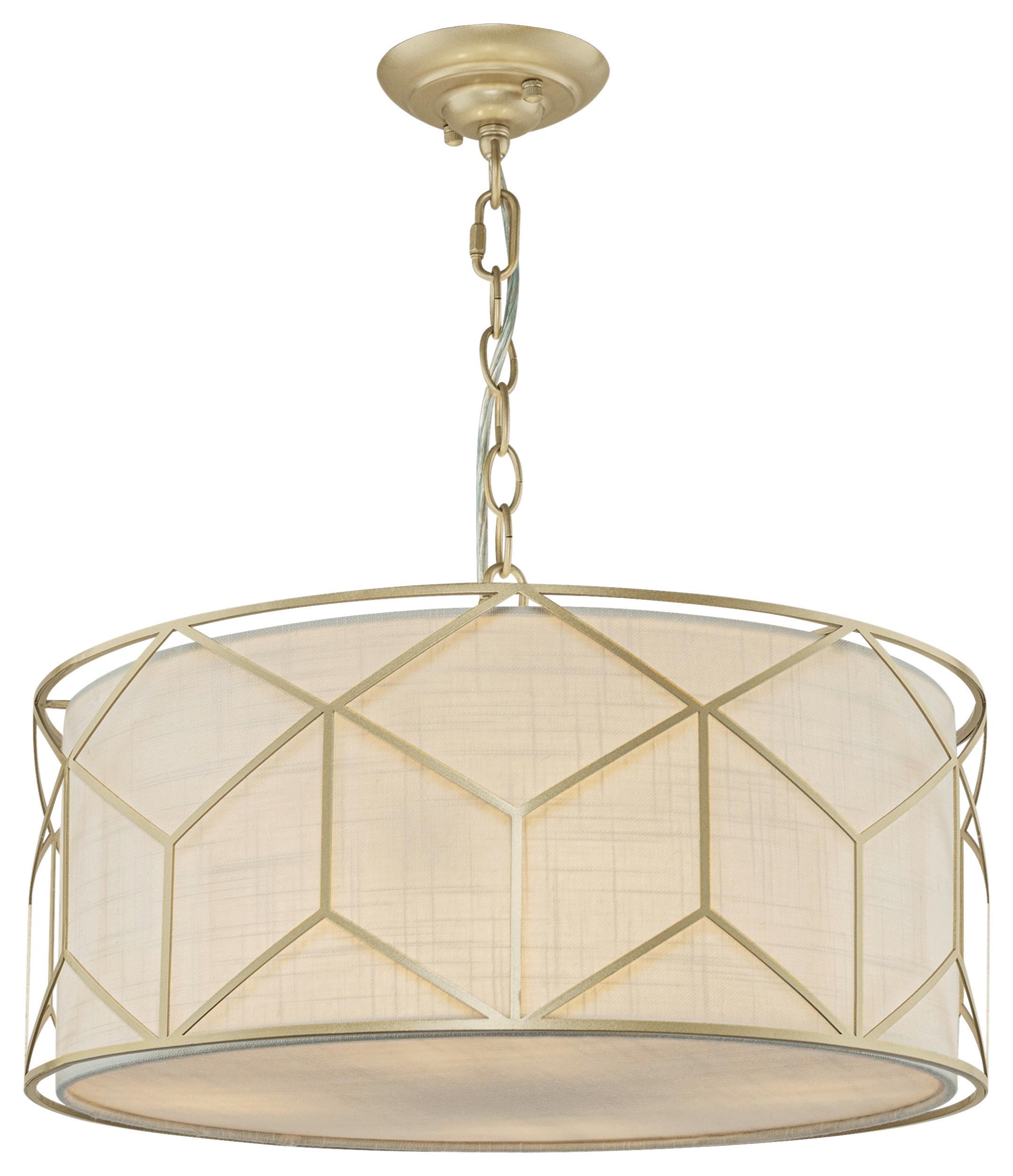 PENDELLEUCHTE MESSINA - Goldfarben, Basics, Kunststoff/Textil (49/19/45cm) - MAYTONI