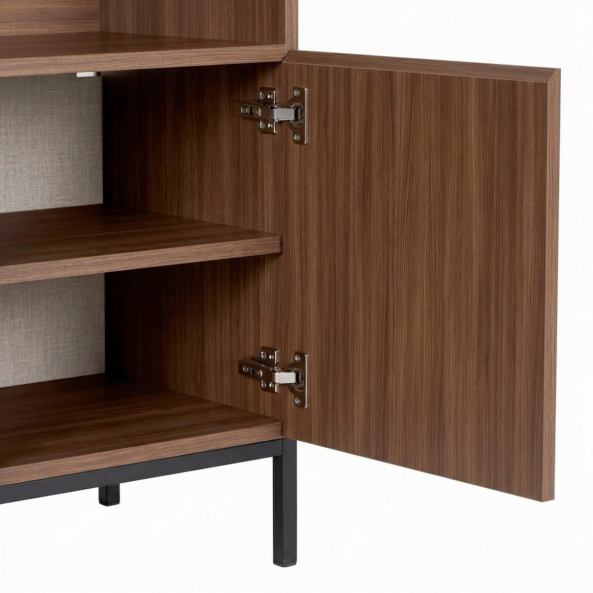 SIDEBOARD Schwarz/Walnussfarben B: 80cm - Walnussfarben/Schwarz, MODERN, Holzwerkstoff (80/80/40cm)