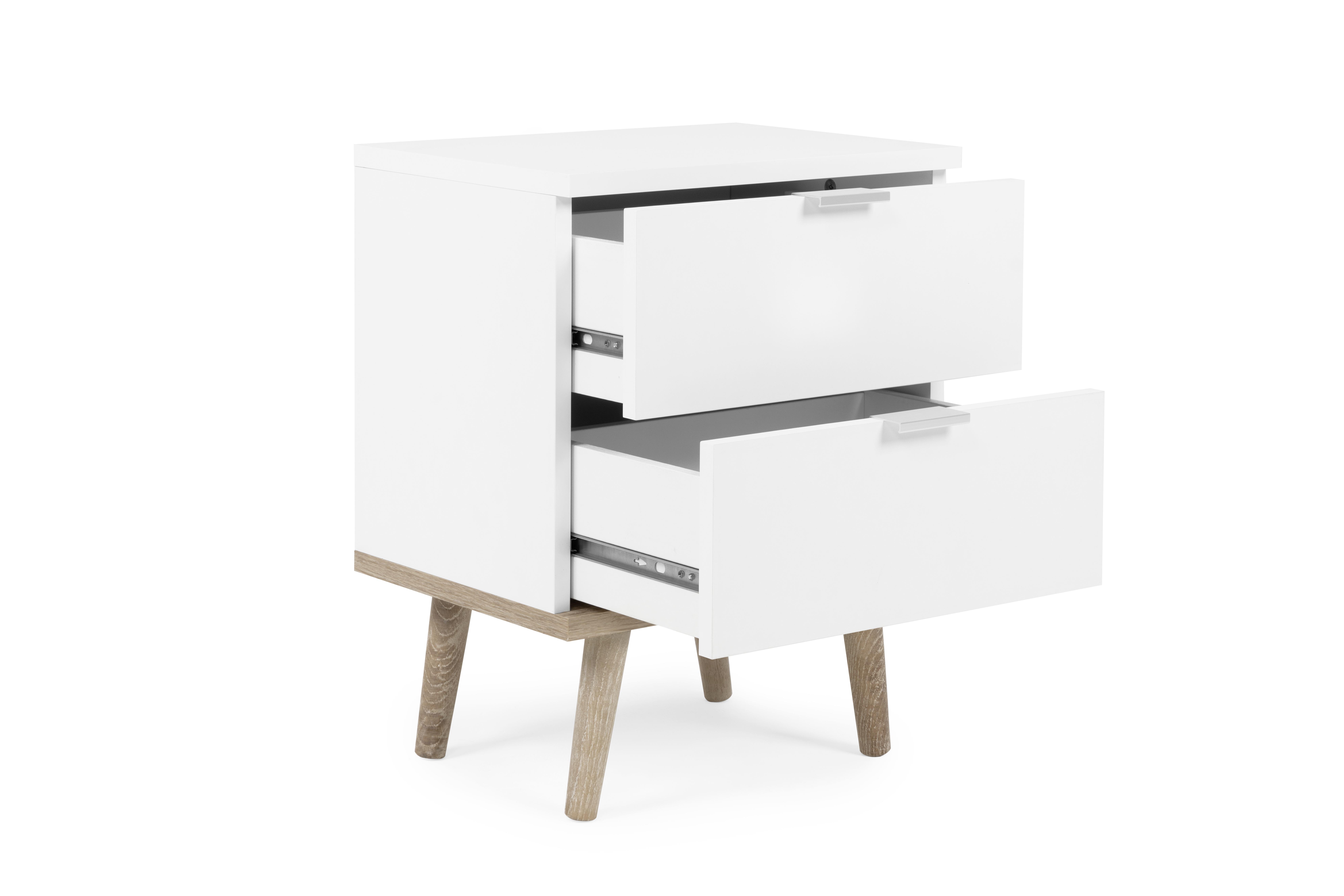 Nachtkästchen mit zwei Schubladen in Sonoma Eiche