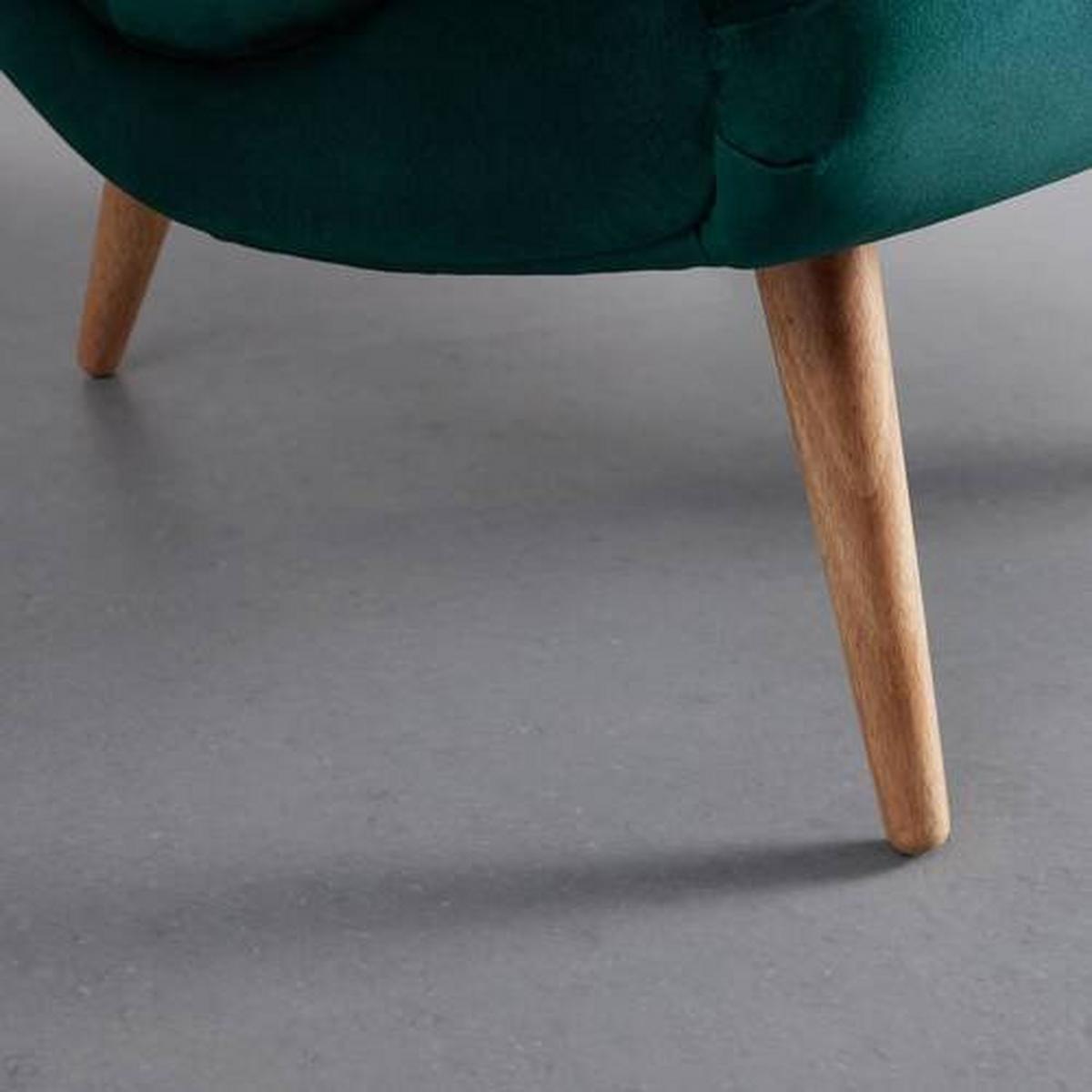 Kreslo JAN zelená - zelená/prírodná farba, Modern, drevo/textil (74/102/90cm) - Bessagi Home