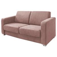 SCHLAFSOFA Mia Rosa B: 159 cm - Chromfarben/Altrosa, Design, Textil (159/88/87cm) - Livetastic