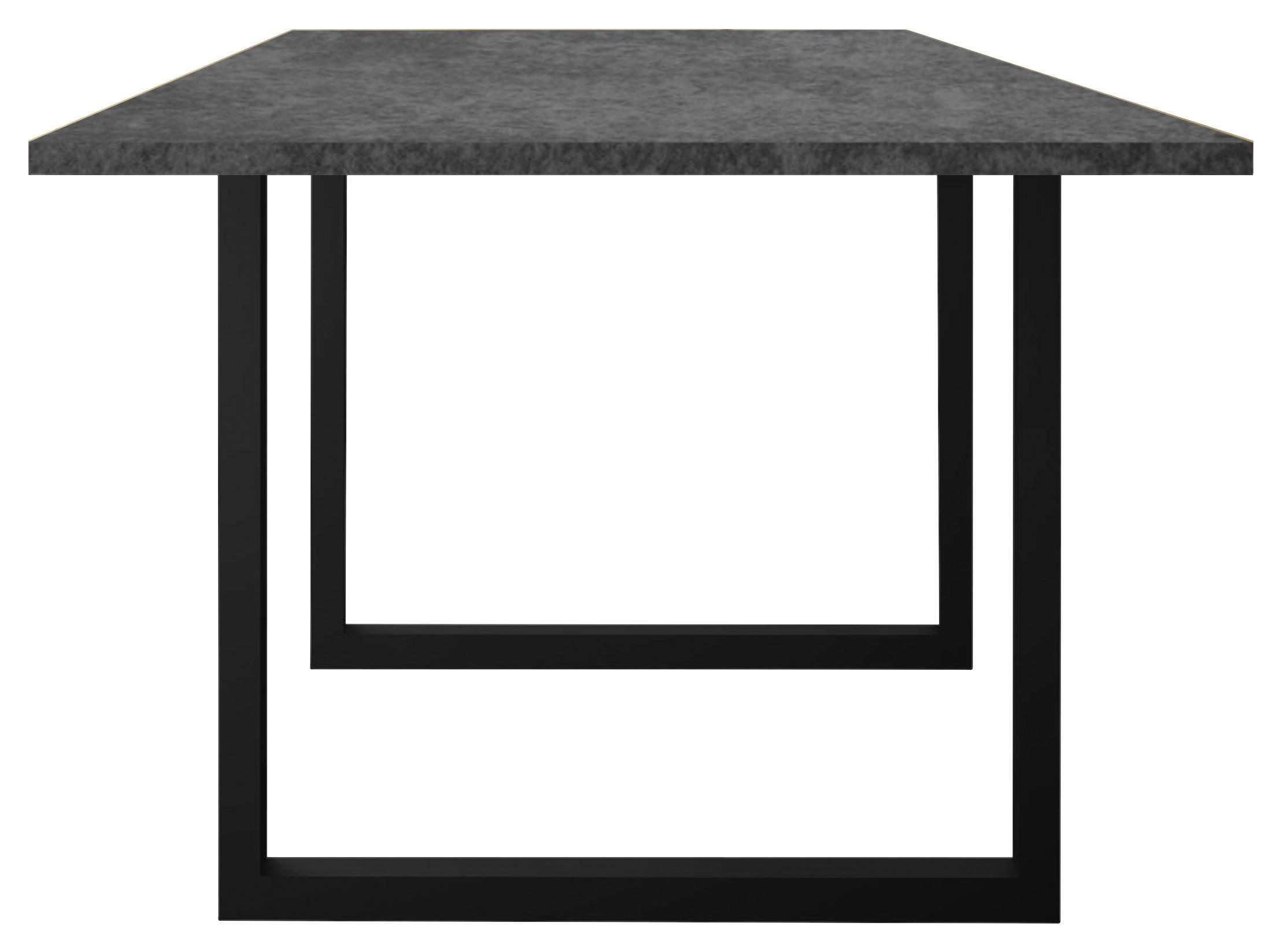Esstisch Alex Graphitfarben, Schwarz - Schwarz/Graphitfarben, MODERN, Holzwerkstoff/Metall (180/90/78cm) - Livetastic