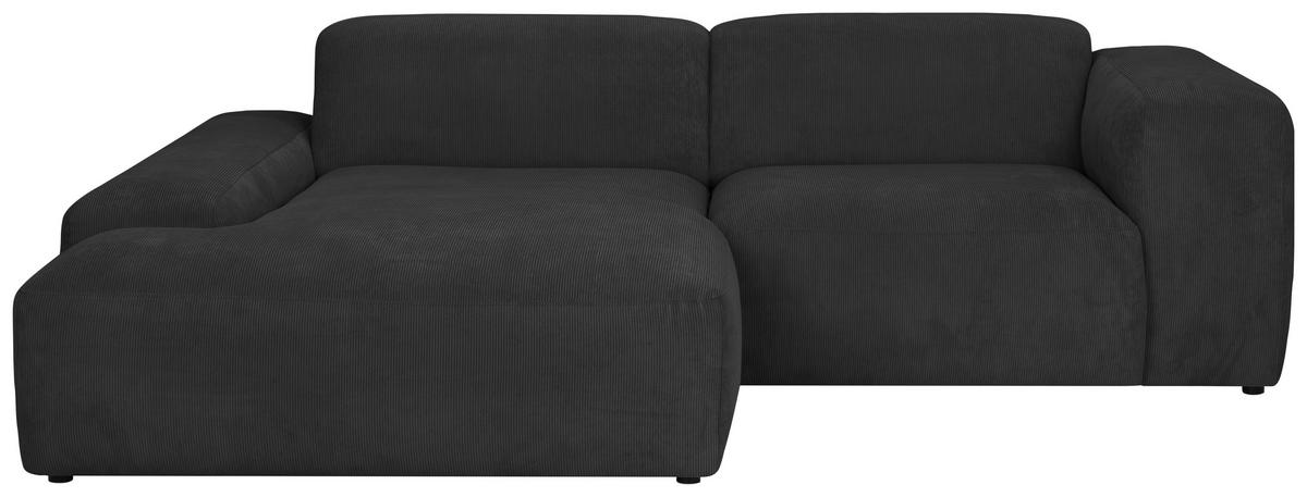 Ecksofa Hannah Anthrazit 170x252 Cm - Anthrazit/Schwarz, Design, Textil (170/252cm) - MID.YOU