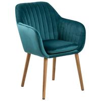 Stolička  podrúčkami EMILIA smaragdová zelená - smaragdovozelená, Design, drevo/textil (57/83/59cm) - Carryhome