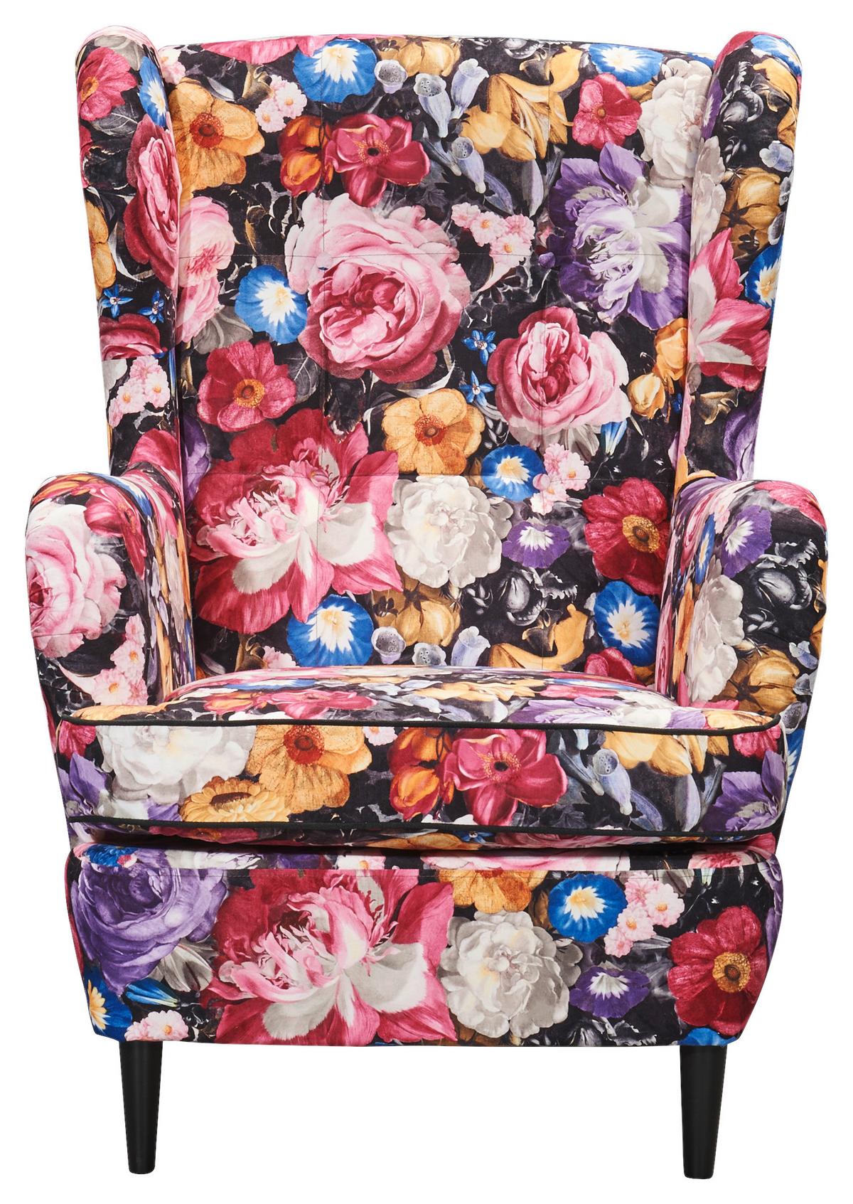 Sessel Laurel Multicolor B: 78 cm - Multicolor/Schwarz, KONVENTIONELL, Textil (78/102/98cm) - MID.YOU