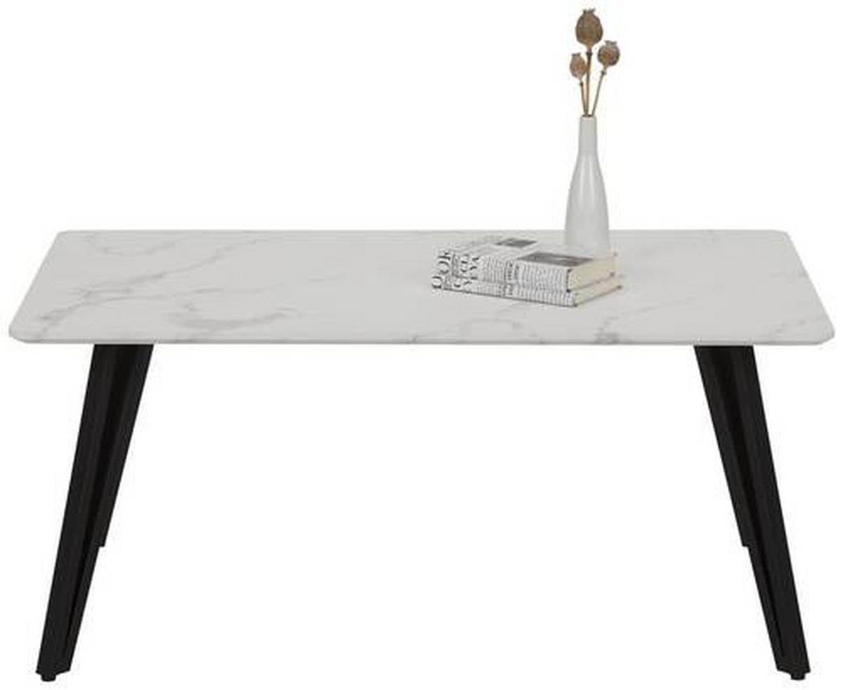 Konferenční stolek FLORENZ - bílá/černá, Moderní, kov/kompozitní dřevo (100/60/45cm) - Mömax